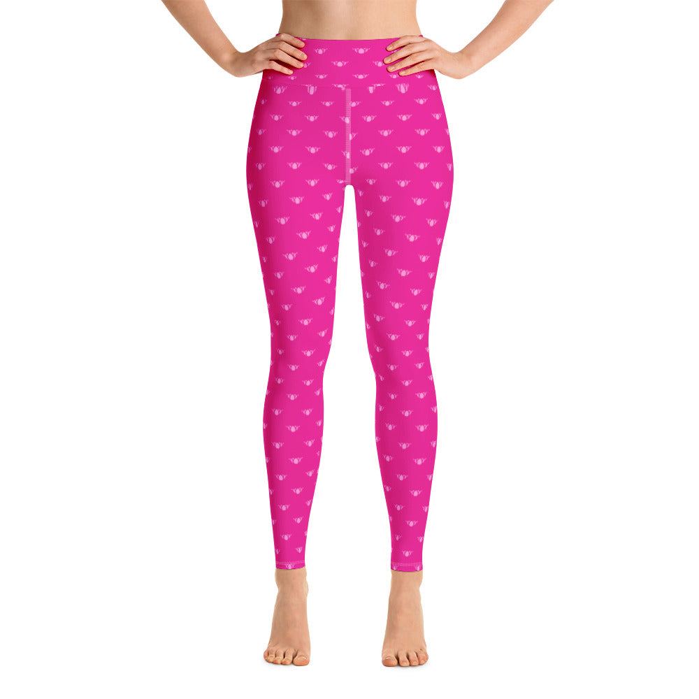 Hot & Light Pink Lotus High Waist Leggings - WE ARE YOGA