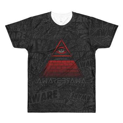 AWARE Grey and Red Tee